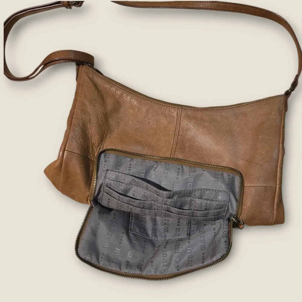 Vintage Margot New York Leather Hobo Bag 2000s 13x13